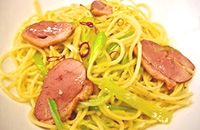 紫野菜と大根のあっさりパスタ